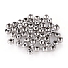 304 Stainless Steel Hollow Round Seamed Beads STAS-R032-5mm-1