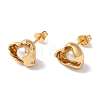 Heart Ion Plating(IP) 304 Stainless Steel Stud Earrings for Women EJEW-L287-012G-1
