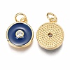 Brass Micro Pave Clear Cubic Zirconia Charms ZIRC-B002-32G-3