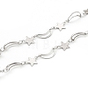 Tarnish Resistant 304 Stainless Steel Moon & Star Link Chains CHS-F015-03P-1