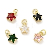 Eco-friendly Brass Micro Pave Cubic Zirconia Pendants KK-D080-44G-1