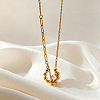 304 Stainless Steel & White Imitation Pearl Pendant Necklaces WG5E316-03-1