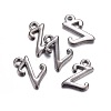 Gunmetal Plated Alloy Letter Pendants PALLOY-P097-03-Z-2