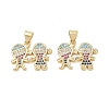 Brass Micro Pave Colorful Cubic Zirconia Pendants CU-CBA9AFC-01G-19-1