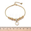 European Style Polymer Clay Rhinestones & 201 Stainless Steel & Natural Shell Charm Bracelets BJEW-G765-03G-02-5