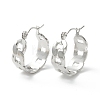 Non-Tarnish 304 Stainless Steel Cuban Link Chunky Hoop Earrings for Women EJEW-P197-07P-1