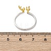 Antler Shape 925 Sterling Silver Micro Pave Cubic Zirconia Cuff Rings for Women RJEW-U046-01P-3