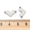 304 Stainless Steel White Enamel Connector Charms STAS-Z078-12P-3