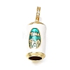 Brass Micro Pave Clear Cubic Zirconia and Enamel European Dangle Charms CU-CBAA556-05B-1