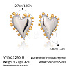 Two Tone Heart 304 Stainless Steel Stud Earrings AO8083-18-1