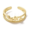 Star Rack Plating Brass Open Cuff Rings for Women RJEW-L123-106G-2