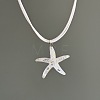 Bohemian Resin Starfish Pendant Double Strands White Imitation Leather Cord Necklaces for Beach FS-WG78CDF-01-1