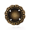 Adjustable Flower Alloy & Iron Bezel Cup Ring Base with Rotatable Tray MAK-T012-07AB-2