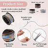2 Rolls 2 Colors Segment Dyed Round Polyester Twisted Cords OCOR-TA0003-71-4
