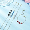 Alloy Glass Flower Beads Link Bracelets BJEW-JB13259-1