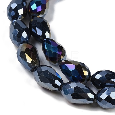 Opaque Solid Color Electroplate Glass Beads Strands X-EGLA-N013-P4mm-B01-1