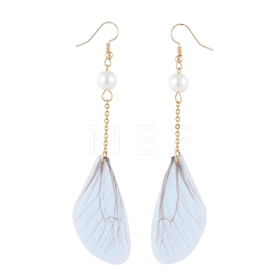 Glass Pearl Dangle Earrings EJEW-JE03995-M-1