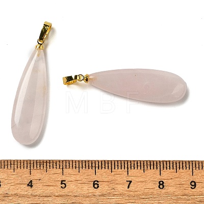 Natural Rose Quartz Pendants G-Q192-07G-02-1