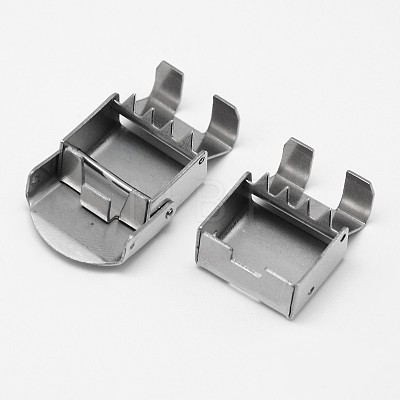 Rectangle 201 Stainless Steel Watch Band Clasps STAS-F067-12-1