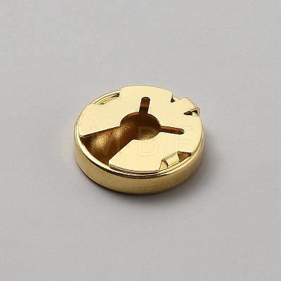Flat Round Brass Button Covers Settings BUTT-WH0030-73D-1