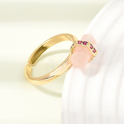 Natural Rose Quartz Cuff Rings GG-CBA0B5A-03G-04-1