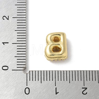 Brass Micro Pave Cubic Zirconia Beads KK-P290-61G-B-1