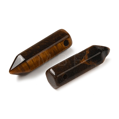 Natural Tiger Eye Pointed Pendants G-C158-05E-1