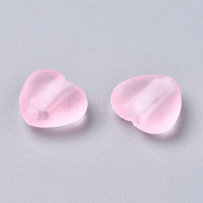 Heart Transparent PVC Plastic Cord Lock for Mouth Cover KY-D013-03B-1