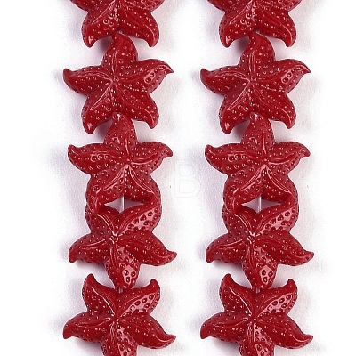 Synthetic Coral Dyed Carved Beads Strands CORA-K009-06B-04-1