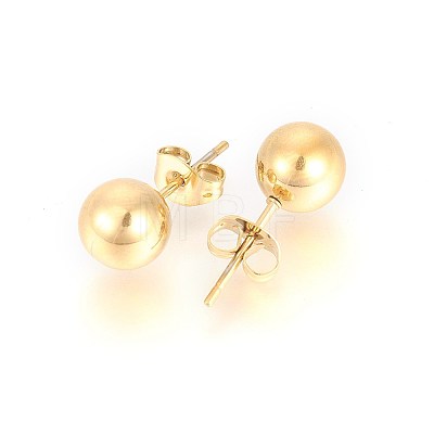 PVD Vacuum Plating 304 Stainless Steel Stud Earrings X-EJEW-E244-B01-G-1