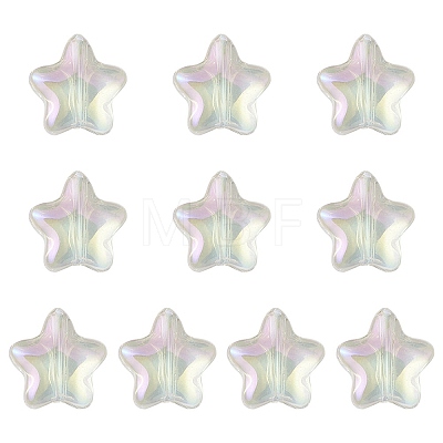 Transparent Spray Painted Glass Beads GLAA-FS0001-61-1