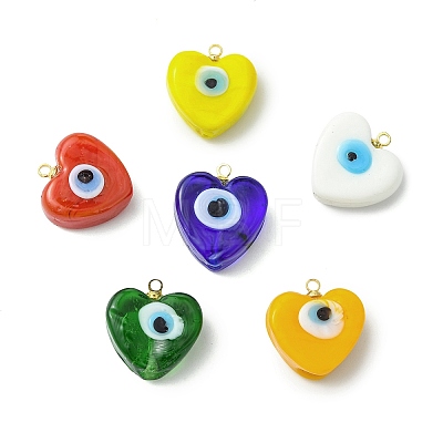 Handmade Evil Eye Lampwork Pendants PALLOY-JF05643-1