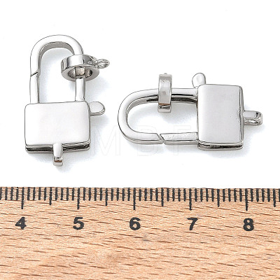 Brass Padlock Lobster Claw Clasp KK-CBA50B0-03P-1