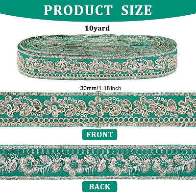 Ethnic Style Embroidery Polyester Ribbons OCOR-WH0060-33A-1