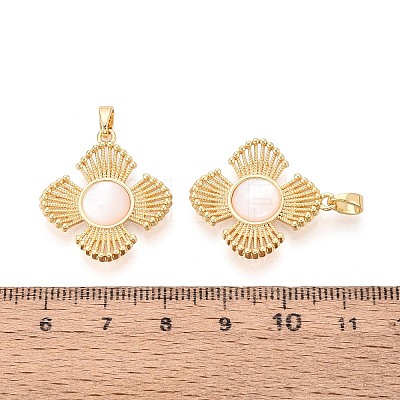 Natural White Shell Pendants KK-N287-06G-1
