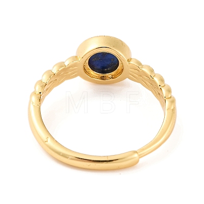 Round Natural Lapis Lazuli Adjustable Rings RJEW-Q817-03G-07-1