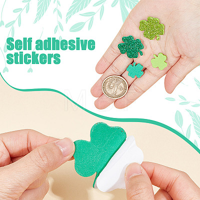 500Pcs Saint Patrick's Day Clover Foam Sticker DIY-WH0430-457-1