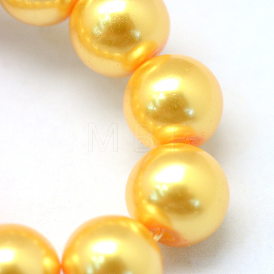 Baking Painted Pearlized Glass Pearl Round Bead Strands X-HY-Q330-8mm-56-1