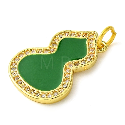 Rack Plating Brass Micro Pave Clear Cubic Zirconia Pendants KK-G501-14G-03-1