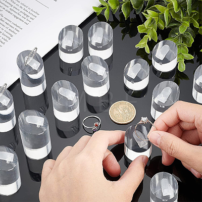 14Pcs 7 Styles Acrylic Ring Displays RDIS-FG0001-32-1