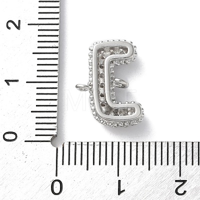 Brass Micro Pave Cubic Zirconia Letter Links KK-I717-04J-P-1