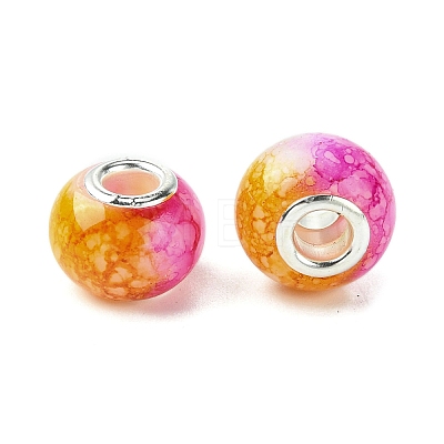 Two Tone Glass European Beads GPDL-K003-01E-1