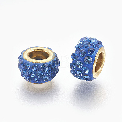 Handmade Polymer Clay European Beads CLAY-O002-01G-1