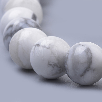 Natural Howlite Beads Strands G-S259-47-6mm-1