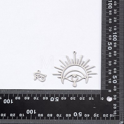 20Pcs 10 Style 201 Stainless Steel Laser Cut Charms STAS-SZ0002-67P-1