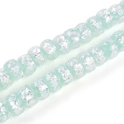 Luminous Handmade Silver Foil Glass Beads Strands FOIL-N029-02B-05-1