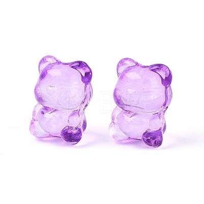 Baking Paint Transparent Glass Beads DGLA-N018-02G-1