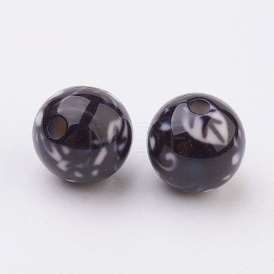 Spray Painted Resin Beads GLAA-F049-A02-1