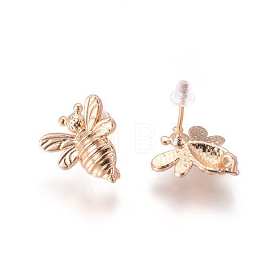 Brass Stud Earring Findings KK-F809-13KCG-1