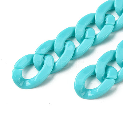 Handmade Opaque Acrylic Curb Chains AJEW-JB00564-01-1